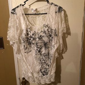 💜Lavish Brand Womens Dressy Blouse Size L